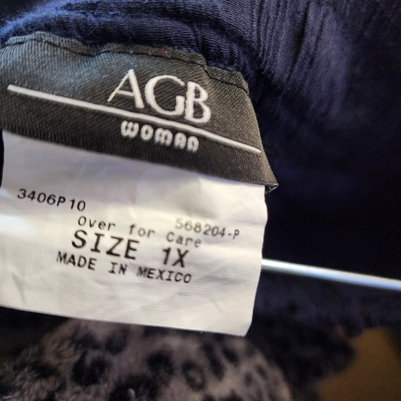 AGB Womens Sz 1X GUC Blue Bohemian Pants with Built in Liner - Picture 5 of 6